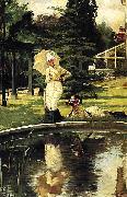 James Joseph Jacques Tissot In an English Garden France oil painting artist